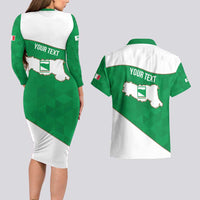 Personalized Italy Emilia-Romagna Couples Matching Long Sleeve Bodycon Dress and Hawaiian Shirt Inspiration Flags Style