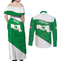 Personalized Italy Emilia-Romagna Couples Matching Off Shoulder Maxi Dress and Long Sleeve Button Shirt Inspiration Flags Style