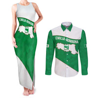 Personalized Italy Emilia-Romagna Couples Matching Tank Maxi Dress and Long Sleeve Button Shirt Inspiration Flags Style