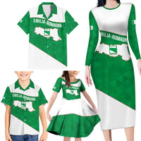 Personalized Italy Emilia-Romagna Family Matching Long Sleeve Bodycon Dress and Hawaiian Shirt Inspiration Flags Style