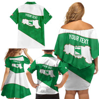 Personalized Italy Emilia-Romagna Family Matching Off Shoulder Short Dress and Hawaiian Shirt Inspiration Flags Style
