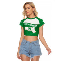 Personalized Italy Emilia-Romagna Raglan Cropped T Shirt Inspiration Flags Style
