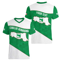 Personalized Italy Emilia-Romagna Women V-Neck T-Shirt Inspiration Flags Style