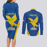 Personalized Italy Friuli-Venezia Giulia Couples Matching Long Sleeve Bodycon Dress and Long Sleeve Button Shirt Inspiration Flags Style