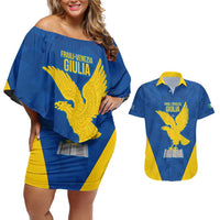 Personalized Italy Friuli-Venezia Giulia Couples Matching Off Shoulder Short Dress and Hawaiian Shirt Inspiration Flags Style