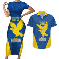 Personalized Italy Friuli-Venezia Giulia Couples Matching Short Sleeve Bodycon Dress and Hawaiian Shirt Inspiration Flags Style