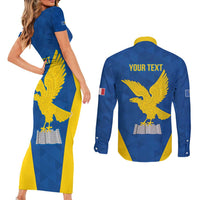 Personalized Italy Friuli-Venezia Giulia Couples Matching Short Sleeve Bodycon Dress and Long Sleeve Button Shirt Inspiration Flags Style