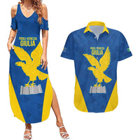 Personalized Italy Friuli-Venezia Giulia Couples Matching Summer Maxi Dress and Hawaiian Shirt Inspiration Flags Style