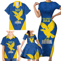 Personalized Italy Friuli-Venezia Giulia Family Matching Short Sleeve Bodycon Dress and Hawaiian Shirt Inspiration Flags Style