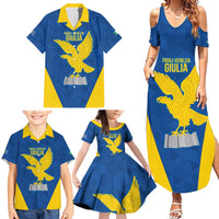Personalized Italy Friuli-Venezia Giulia Family Matching Summer Maxi Dress and Hawaiian Shirt Inspiration Flags Style