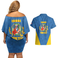Personalized Italy Lazio Couples Matching Off Shoulder Short Dress and Hawaiian Shirt Inspiration Flags Style