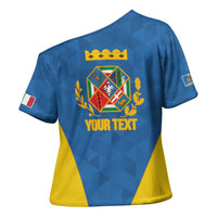 Personalized Italy Lazio Cross Shoulder Shirt Inspiration Flags Style - Wonder Print Shop