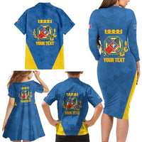 Personalized Italy Lazio Family Matching Long Sleeve Bodycon Dress and Hawaiian Shirt Inspiration Flags Style