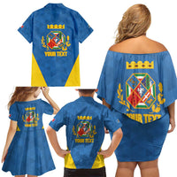 Personalized Italy Lazio Family Matching Off Shoulder Short Dress and Hawaiian Shirt Inspiration Flags Style