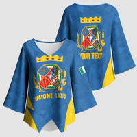 Personalized Italy Lazio Kimono Sleeve Blouse Inspiration Flags Style - Wonder Print Shop