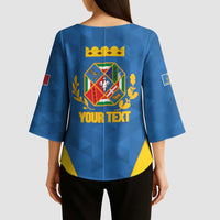 Personalized Italy Lazio Kimono Sleeve Blouse Inspiration Flags Style - Wonder Print Shop