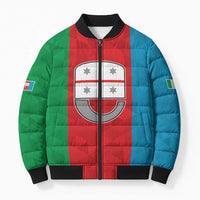 Personalized Italy Liguria Bomber Puffer Jacket Inspiration Flags Style - Wonder Print Shop
