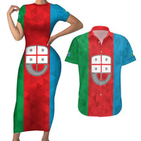 Personalized Italy Liguria Couples Matching Short Sleeve Bodycon Dress and Hawaiian Shirt Inspiration Flags Style
