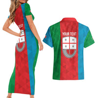 Personalized Italy Liguria Couples Matching Short Sleeve Bodycon Dress and Hawaiian Shirt Inspiration Flags Style