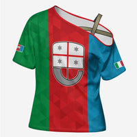 Personalized Italy Liguria Cross Shoulder Shirt Inspiration Flags Style - Wonder Print Shop