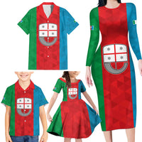 Personalized Italy Liguria Family Matching Long Sleeve Bodycon Dress and Hawaiian Shirt Inspiration Flags Style