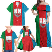 Personalized Italy Liguria Family Matching Off Shoulder Maxi Dress and Hawaiian Shirt Inspiration Flags Style