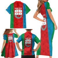 Personalized Italy Liguria Family Matching Short Sleeve Bodycon Dress and Hawaiian Shirt Inspiration Flags Style