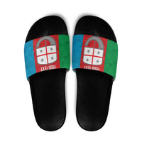 Personalized Italy Liguria Slide Sandals Inspiration Flags Style - Wonder Print Shop