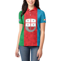 Personalized Italy Liguria Women Polo Shirt Inspiration Flags Style