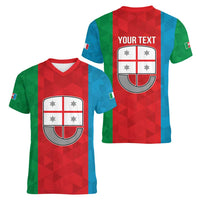 Personalized Italy Liguria Women V-Neck T-Shirt Inspiration Flags Style