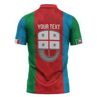 Personalized Italy Liguria Zipper Polo Shirt Inspiration Flags Style - Wonder Print Shop
