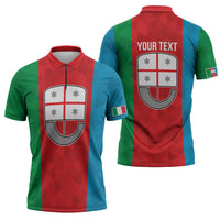 Personalized Italy Liguria Zipper Polo Shirt Inspiration Flags Style - Wonder Print Shop
