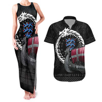 Denmark Viking Drakkar Couples Matching Tank Maxi Dress and Hawaiian Shirt Viking Blood - Wonder Print Shop