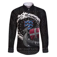 Denmark Viking Drakkar Family Matching Off The Shoulder Long Sleeve Dress and Hawaiian Shirt Viking Blood - Wonder Print Shop