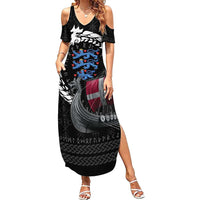 Denmark Viking Drakkar Family Matching Summer Maxi Dress and Hawaiian Shirt Viking Blood - Wonder Print Shop