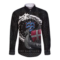 Denmark Viking Drakkar Long Sleeve Button Shirt Viking Blood - Wonder Print Shop