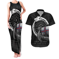 Faroe Islands Viking Drakkar Couples Matching Tank Maxi Dress and Hawaiian Shirt Viking Blood - Wonder Print Shop