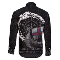 Faroe Islands Viking Drakkar Family Matching Off The Shoulder Long Sleeve Dress and Hawaiian Shirt Viking Blood - Wonder Print Shop
