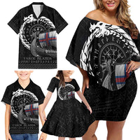 Faroe Islands Viking Drakkar Family Matching Off Shoulder Short Dress and Hawaiian Shirt Viking Blood - Wonder Print Shop