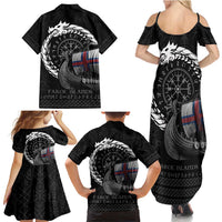Faroe Islands Viking Drakkar Family Matching Summer Maxi Dress and Hawaiian Shirt Viking Blood - Wonder Print Shop