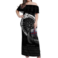 Faroe Islands Viking Drakkar Off Shoulder Maxi Dress Viking Blood - Wonder Print Shop