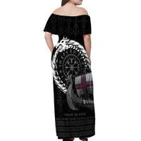 Faroe Islands Viking Drakkar Off Shoulder Maxi Dress Viking Blood - Wonder Print Shop