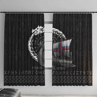 Faroe Islands Viking Drakkar Window Curtain Viking Blood - Wonder Print Shop
