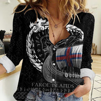 Faroe Islands Viking Drakkar Women Casual Shirt Viking Blood - Wonder Print Shop