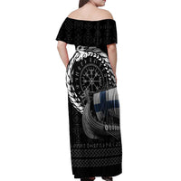 Finland Viking Drakkar Off Shoulder Maxi Dress Viking Blood - Wonder Print Shop