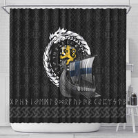 Finland Viking Drakkar Shower Curtain Viking Blood - Wonder Print Shop