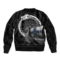 Finland Viking Drakkar Sleeve Zip Bomber Jacket Viking Blood - Wonder Print Shop