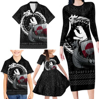 Greenland Viking Drakkar Family Matching Long Sleeve Bodycon Dress and Hawaiian Shirt Viking Blood - Wonder Print Shop