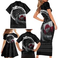 Greenland Viking Drakkar Family Matching Short Sleeve Bodycon Dress and Hawaiian Shirt Viking Blood - Wonder Print Shop
