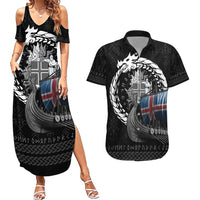 Iceland Viking Drakkar Couples Matching Summer Maxi Dress and Hawaiian Shirt Viking Blood - Wonder Print Shop